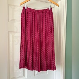Banana Republic Pink Midi Pleated A-Line Skirt